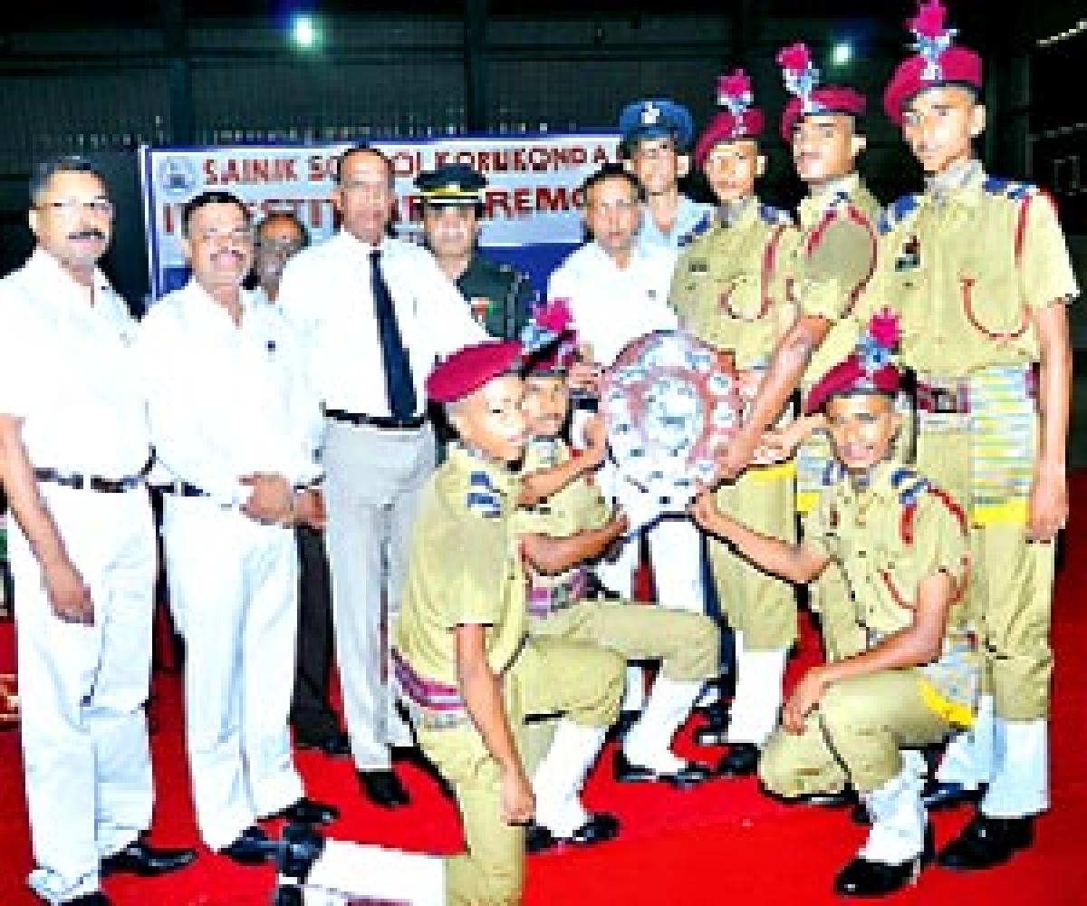 Investiture ceremony at Korukonda Sainik School held