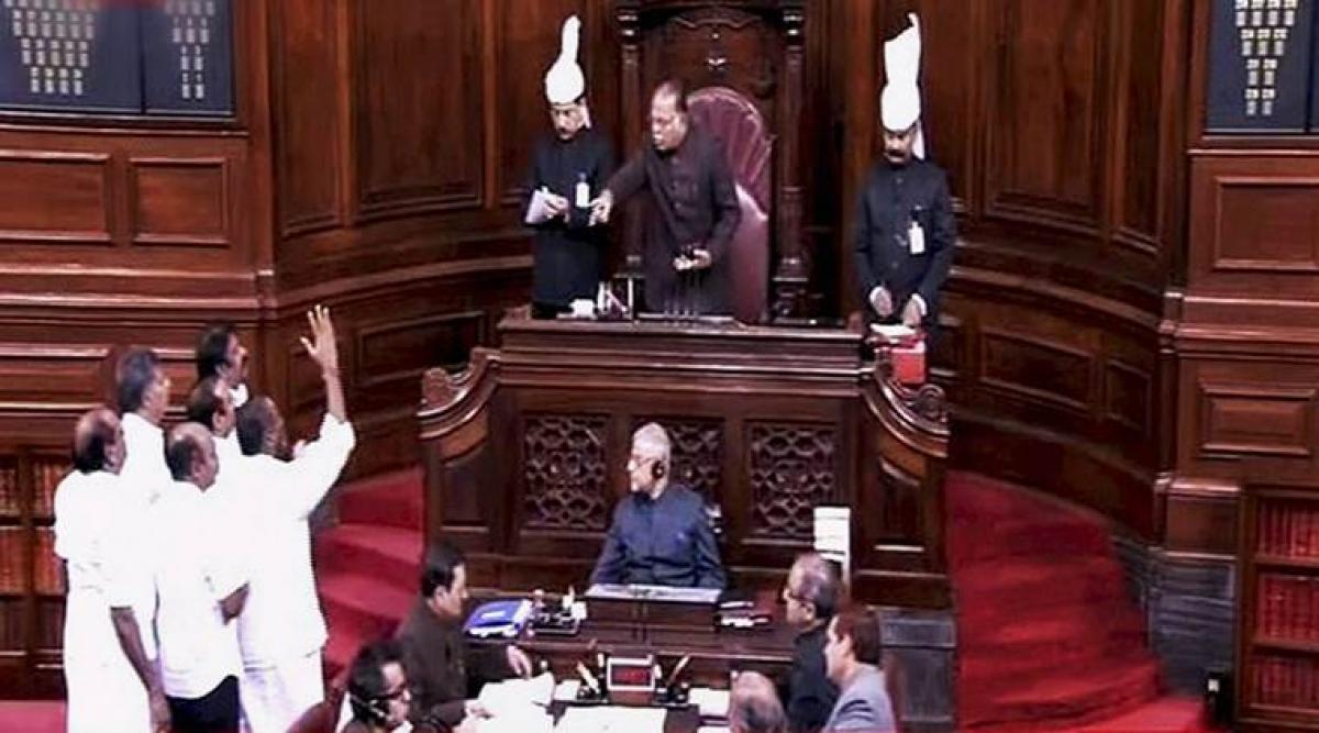 Congress uproar over Guvs role in Goa, Manipur disrupts Rajya Sabha work