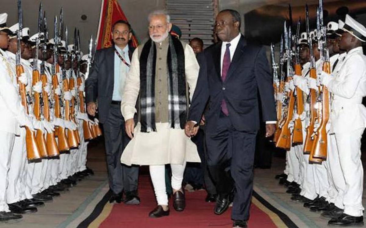 Indian PM Narendra Modi lands in Pretoria
