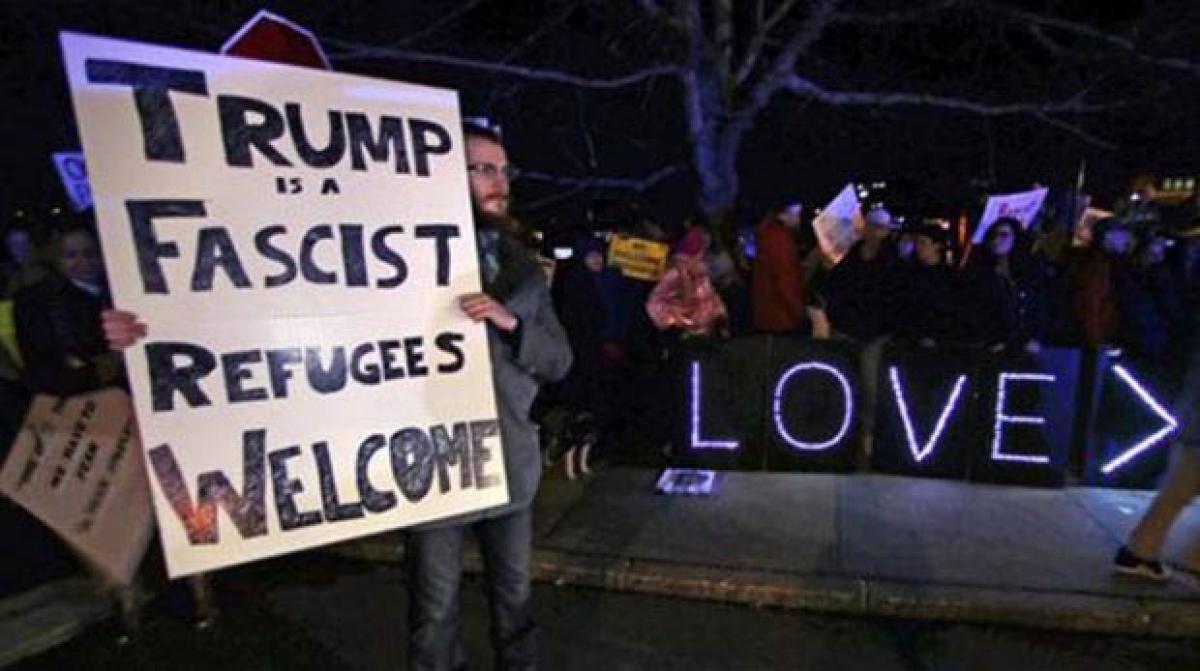 At New York anti-Trump rally, protesters express anger, fear