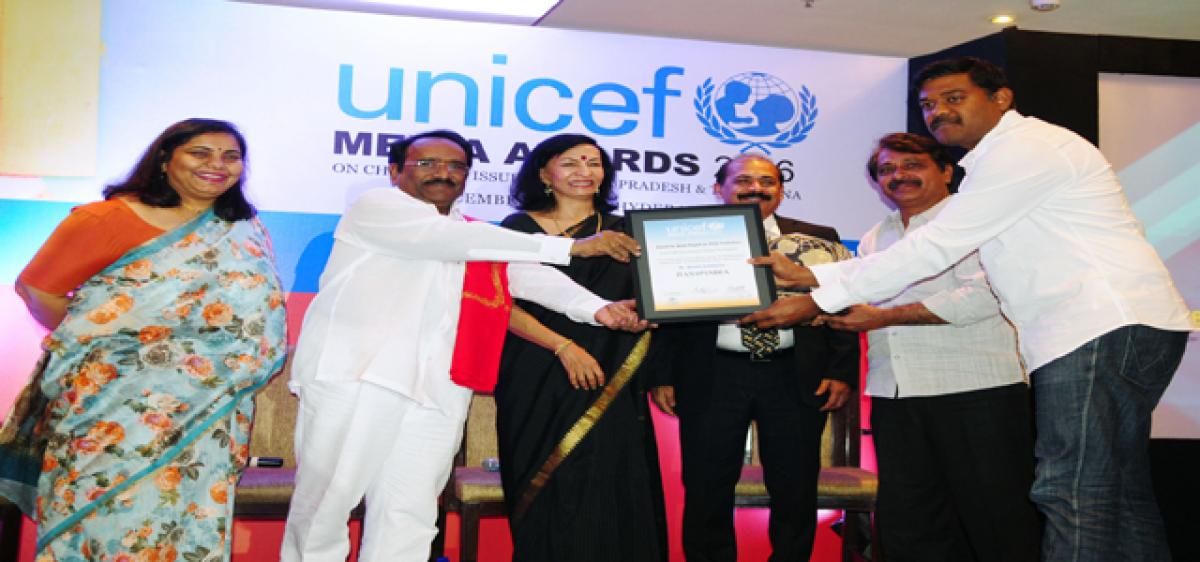 The Hans India bags UNICEF award