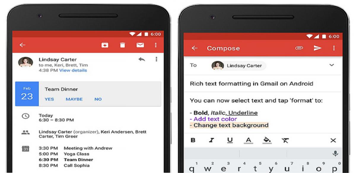 Gmail for Android gets rich text formatting