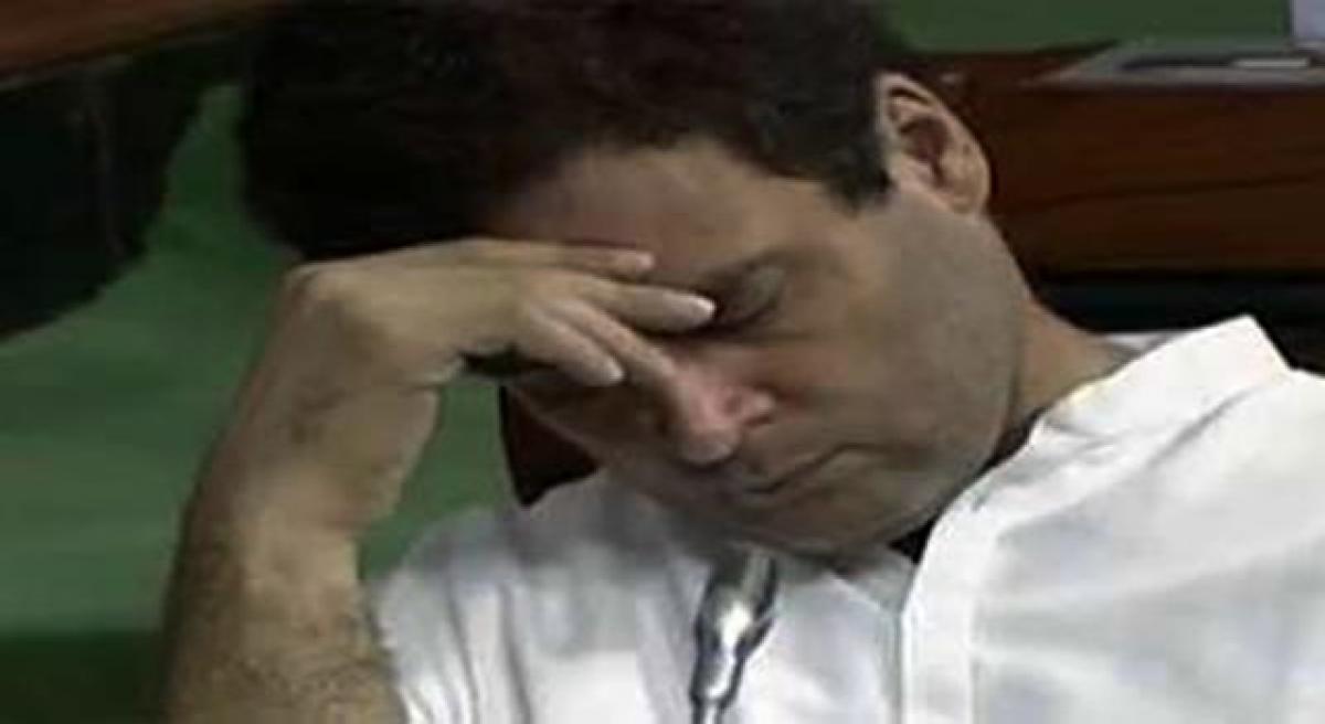 Rahul appears to doze off in Lok Sabha