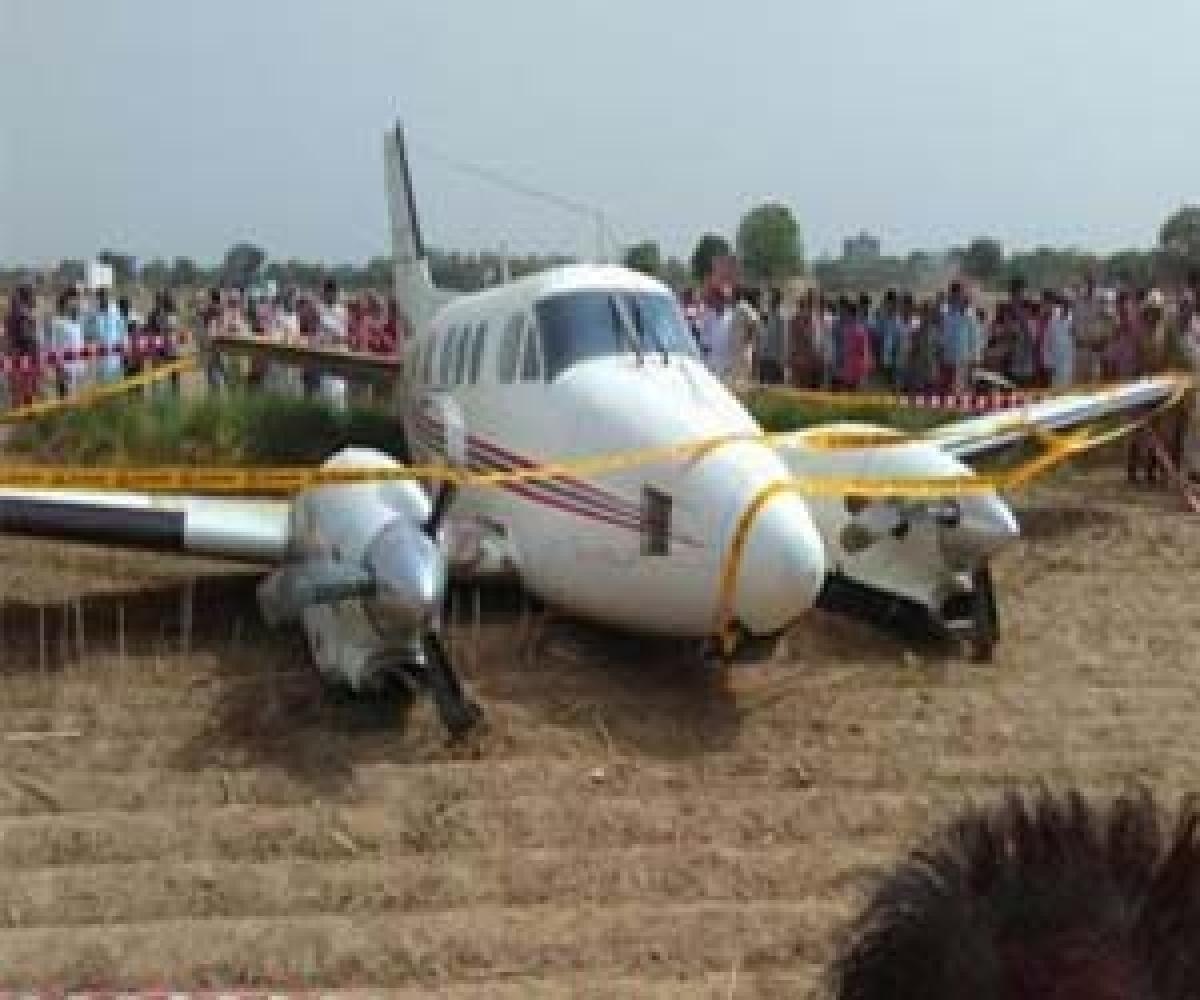 Charter plane crash lands in Delhis Najafgarh area