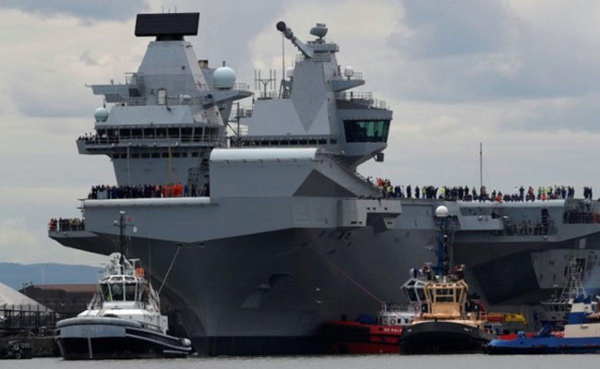 UKs Biggest Warship HMS Queen Elizabeth Sets Sail On Maiden Voyage