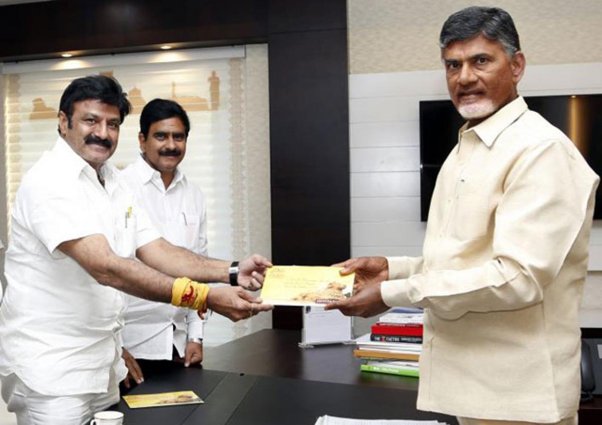 Balayya invites CM for Lepakshi Utsav