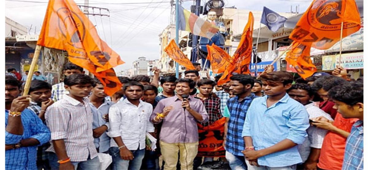 ABVP leaders distribute sweets to celebrate Assembly dissolution