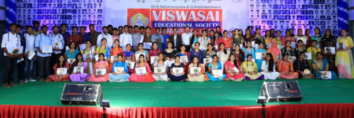 Meritorious students given awards at Viswasai