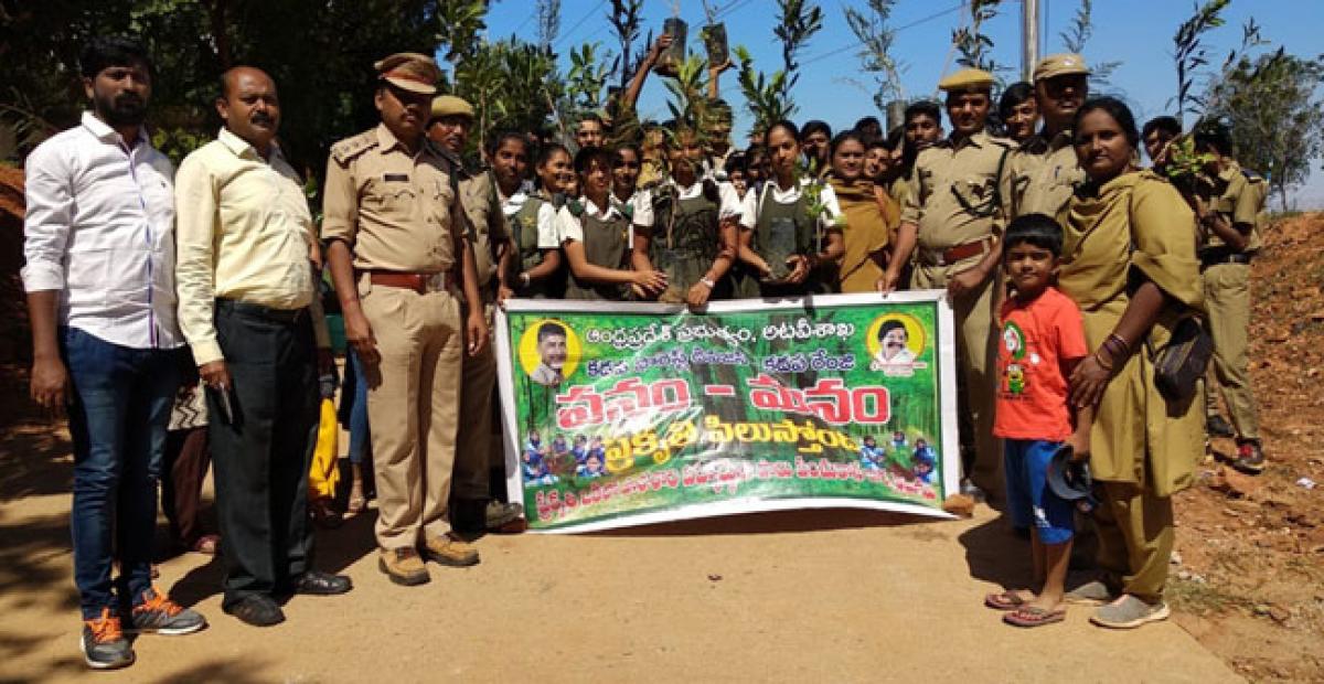 Hyderabad Public School, forest department plant saplings in Kadapa