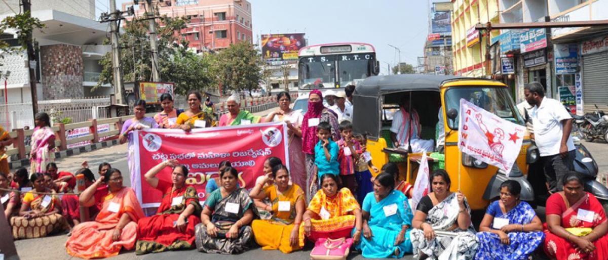 AIDWA protests over delay in passing women reservation bill