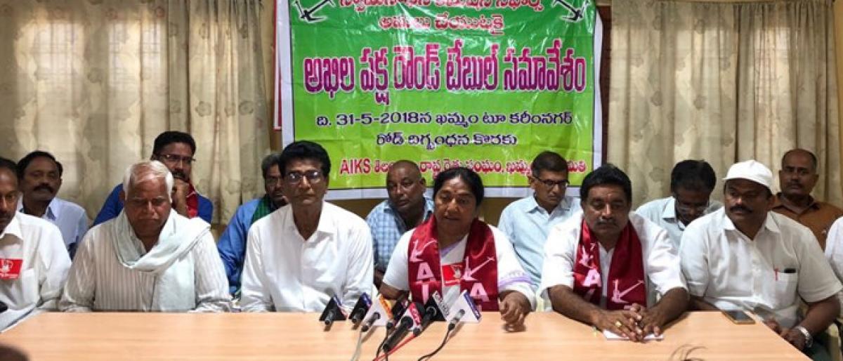 All India Kisan Sabha calls for rasto roko in Khammam