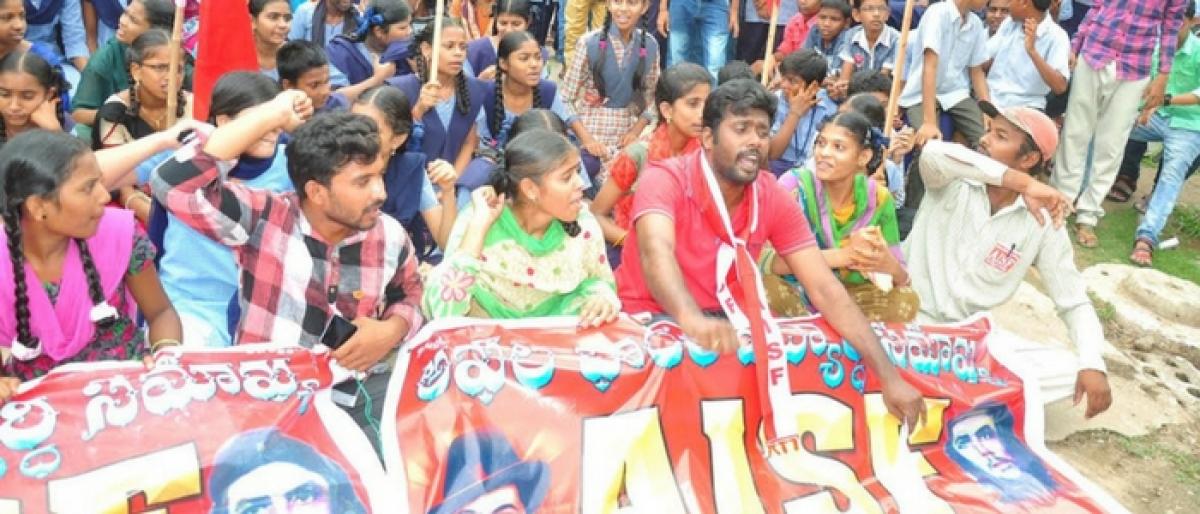 AISF stages demonstration in Khammam