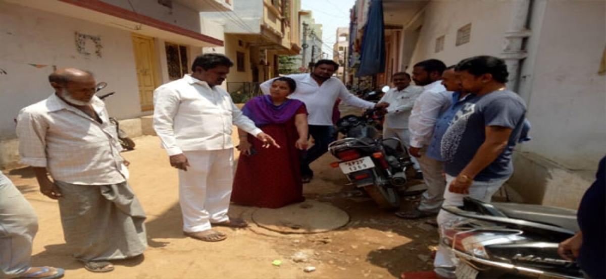 Amberpet corporator visits Patel Nagar