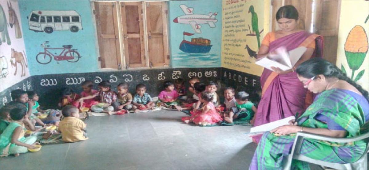 District Welfare Officer inspects Anganwadi centres