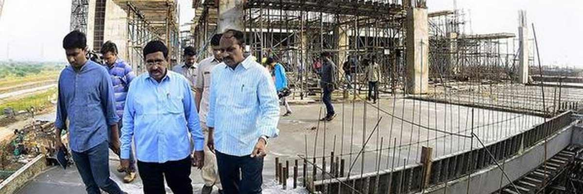 Minister Narayana inspects AP High Court construction works