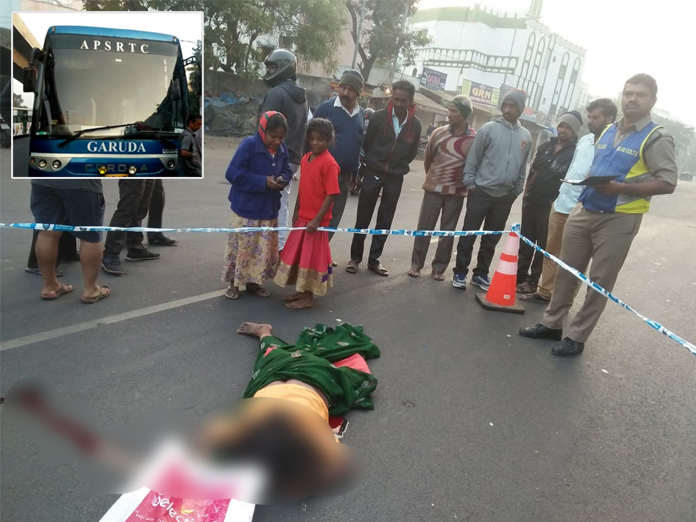 A woman died in a road accident at Erragadda under SR Nagar PS limits