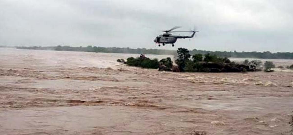 16 dead in heavy rains, floods in Uttar Pradesh, Air Force on rescue efforts