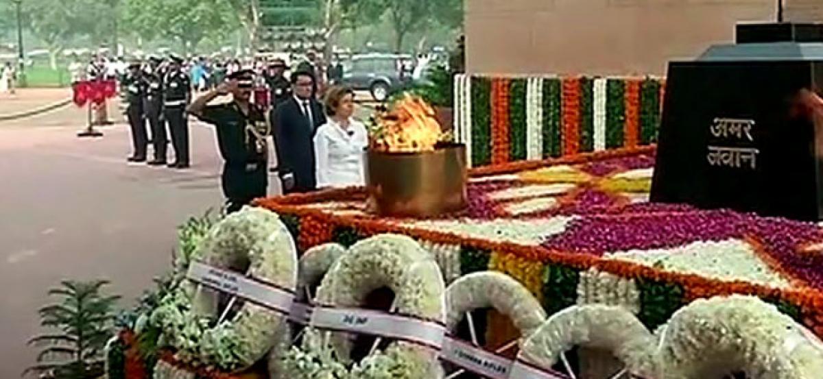 French Minister of Armed Forces pays tributes at Amar Jawan Jyoti