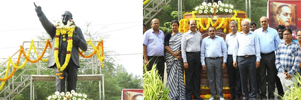 Floral tributes paid to Ambedkar