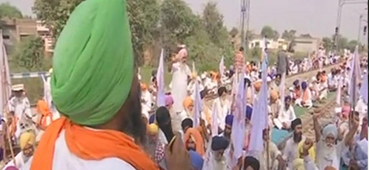 Punjab: Farmers demand loan waiver; block Amritsar- Delhi railway route