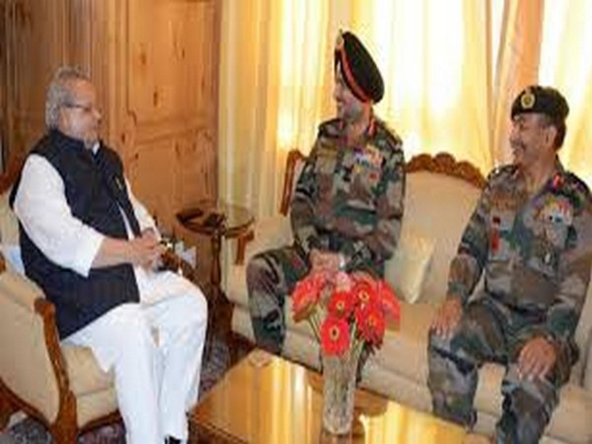 Lt. Gen Ranbir Singh meets J-K Governer Satya Pal Malik