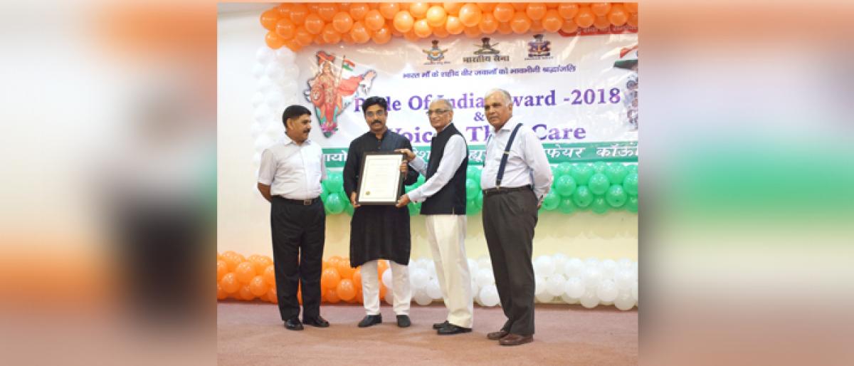 PR Guru  MD Manoj Kumar Sharma gets Pride of India 2018 Award