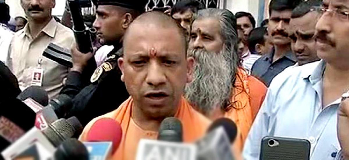 UP CM Adityanath addresses gathering in Azamgarh on flood relief