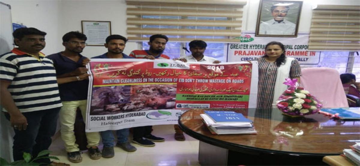 Team Bakrid starts cleanliness awareness programmes in Hafeezpet