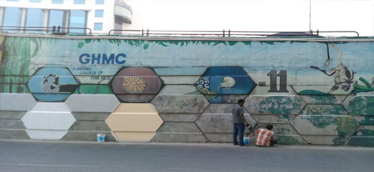 GHMC vandalising artworks in city