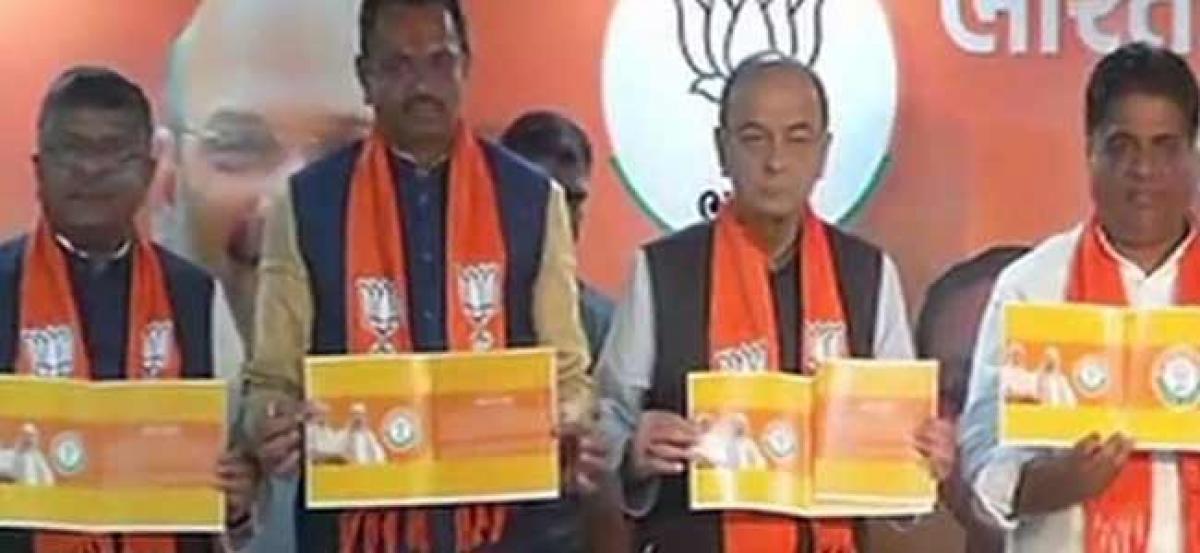 BJP releases sankalp patra for Gujarat Assembly elections