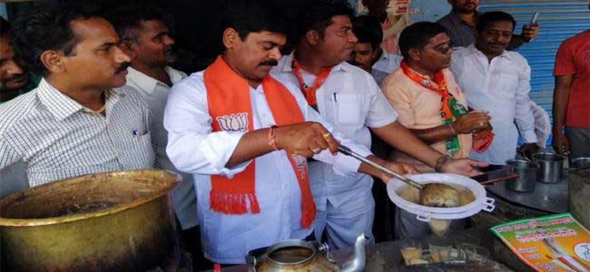 Telangana elections: Armoor BJP candidate turns chaiwala to attract voters