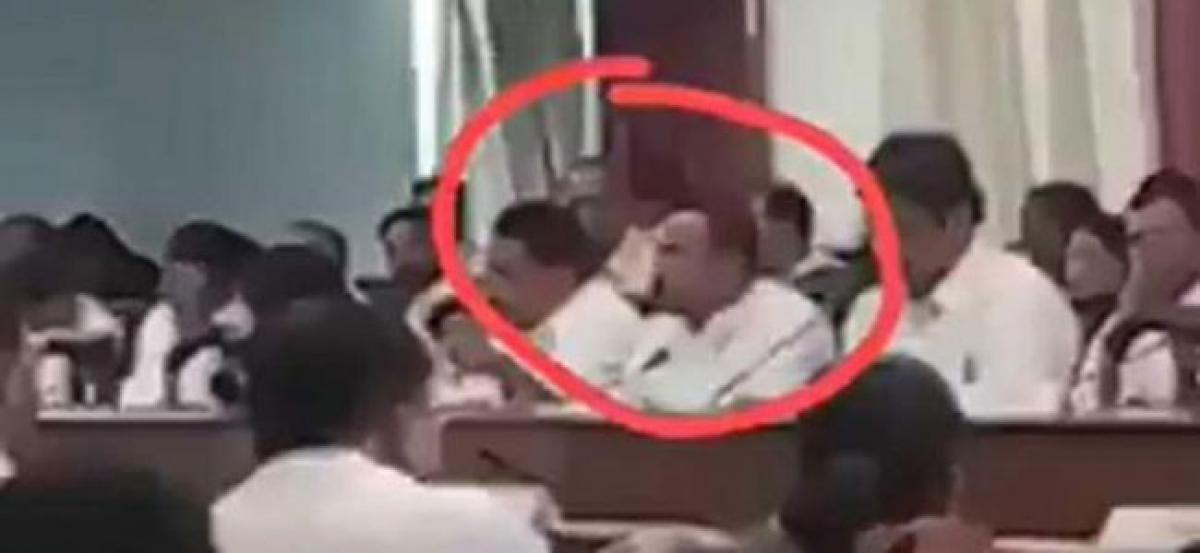 BJP MLAs seen eating during fast?