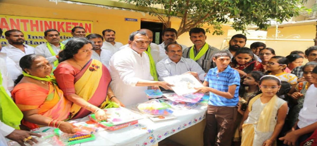 MP Malla Reddy distributes teaching toys to mentally-challenged students