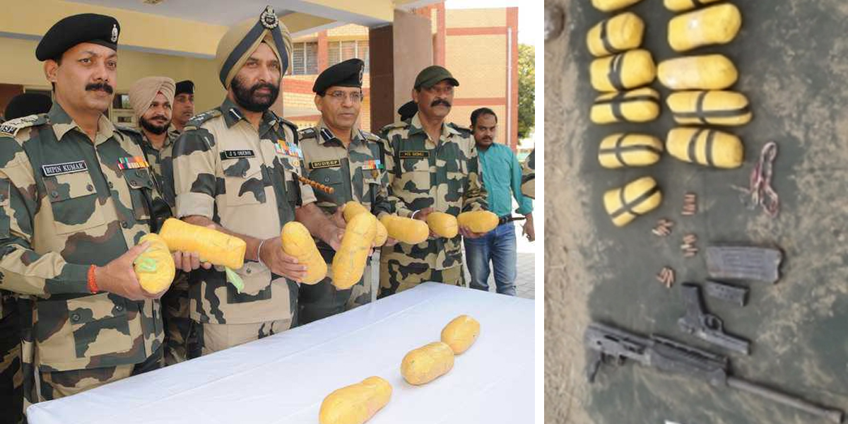 BSF Recovers 17 Kg Heroin, Pak-Made Pistol In Ferozepur Sector