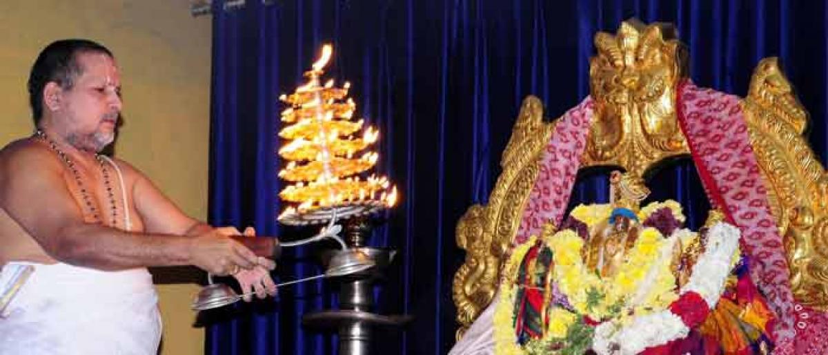 Sandhya Harathi offered to Lord Rama