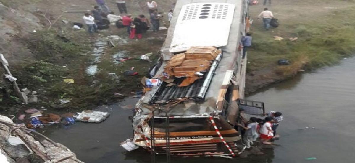 Odisha: 2 dead, 30 injured after bus falls off bridge