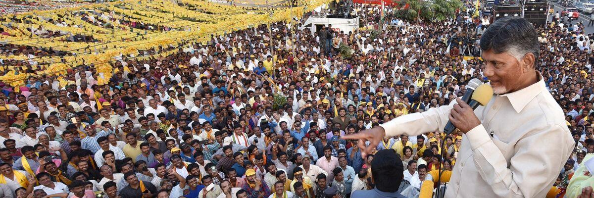 Naidu’s road shows in Hyderabad draw huge crowds