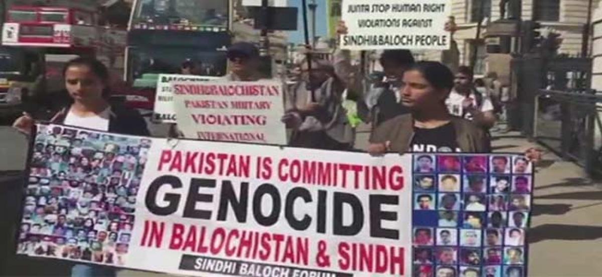 Pak proxies try to sabotage peaceful protest of Sindhi-Baloch Forum