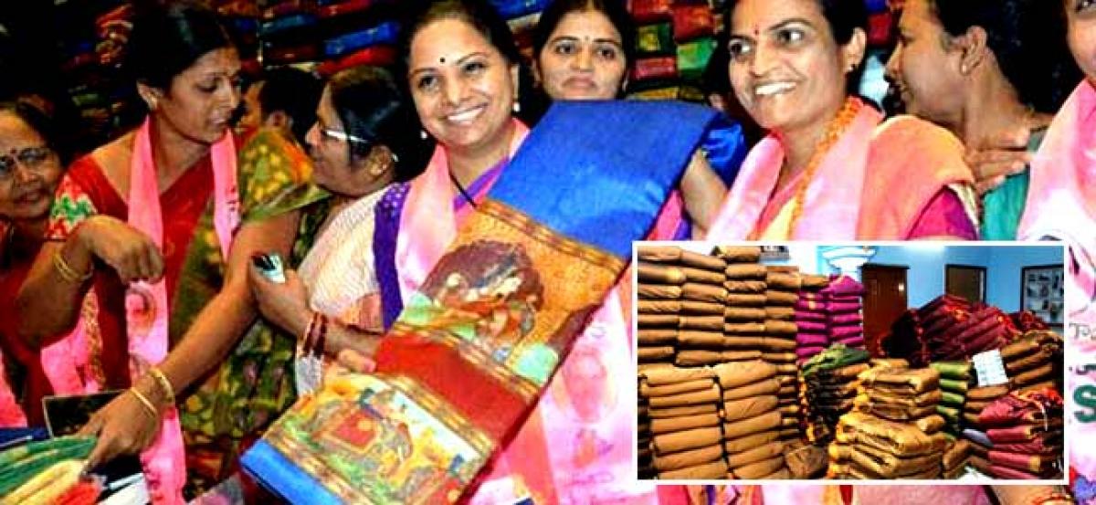 Congress complains to EC over distribution of Bathukamma sarees