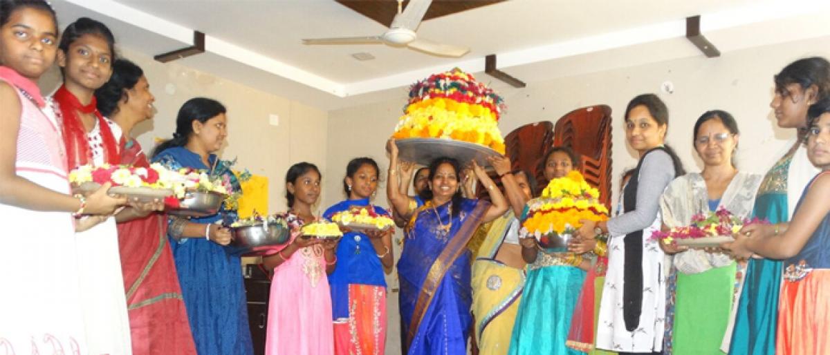 Bathukamma fete at Sai Krupa School