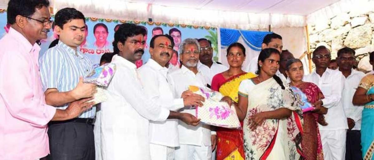 Eatala launches Bathukamma saree distribution in Karimnagar
