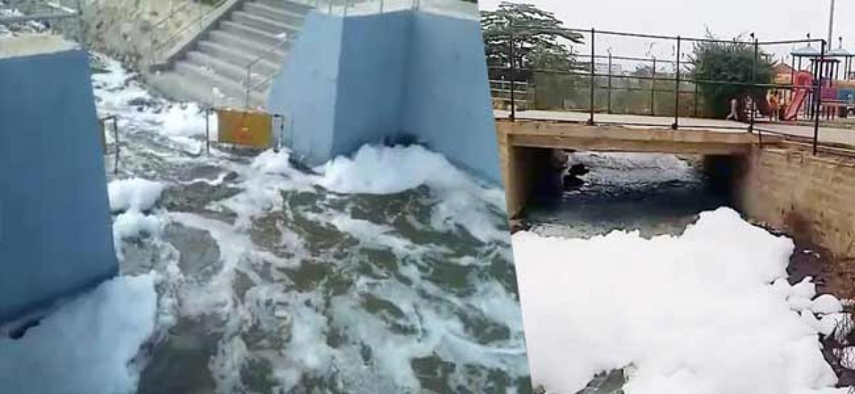 Officials negligence leads to frothing of Bellandur lake yet again, residents furious