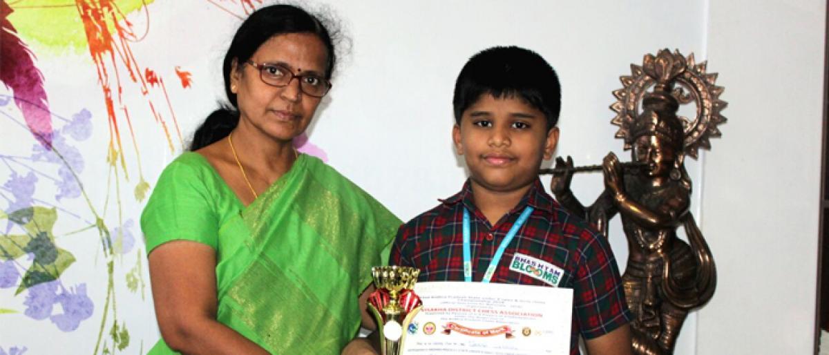 Bhashyam student bags gold medal under the aegis of Vizag Chess Association