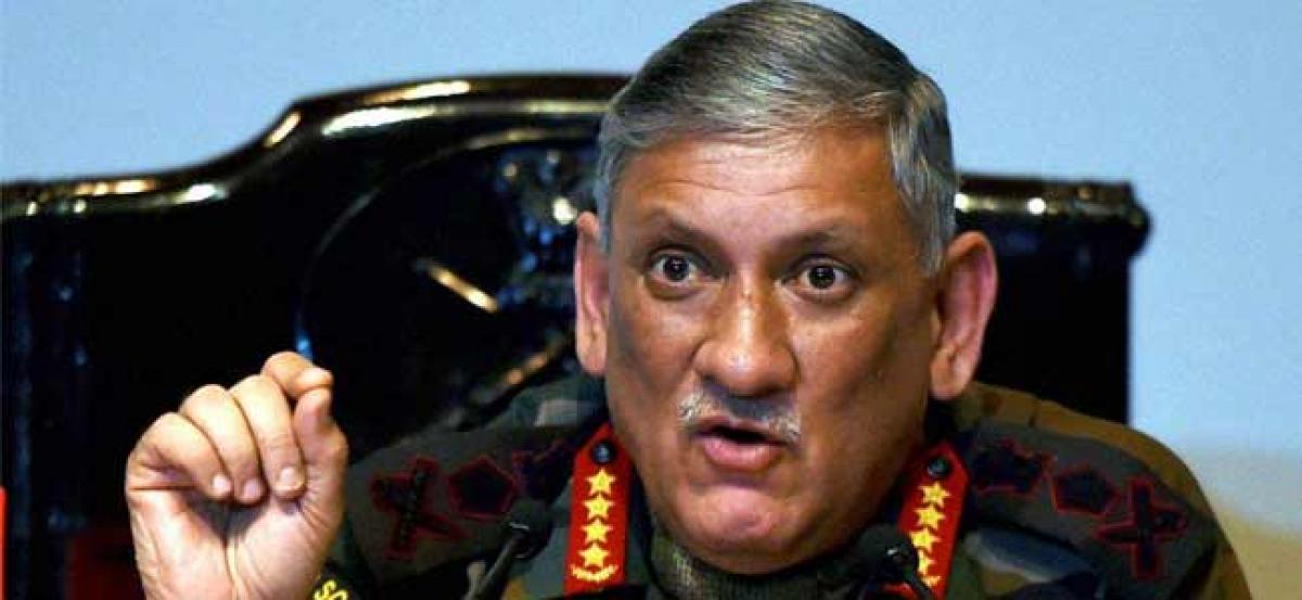 Peace talks only when Pakistan stops supporting terror in Jammu and Kashmir: General Bipin Rawat
