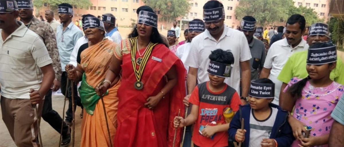 Blind Walk organised in Vijayawada