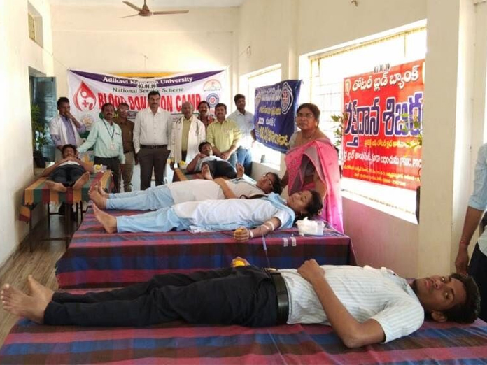 Aditya students donate blood at Atchampeta village