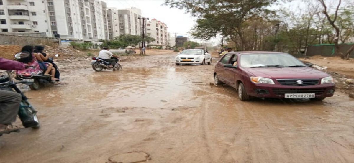 Hitec city with low quality roads