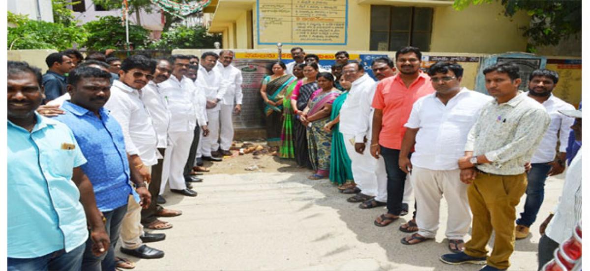 MLA Arekapudi Gandhi inaugurates CC road & underground drainage works