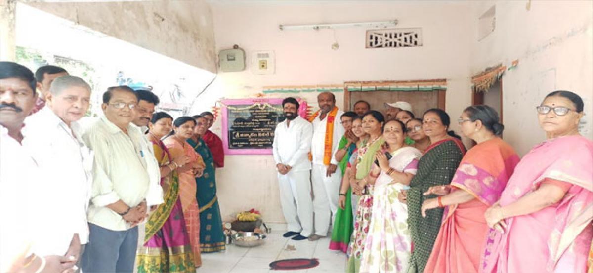 Ginnaram lays foundation to Sarada Mahila Mandali works