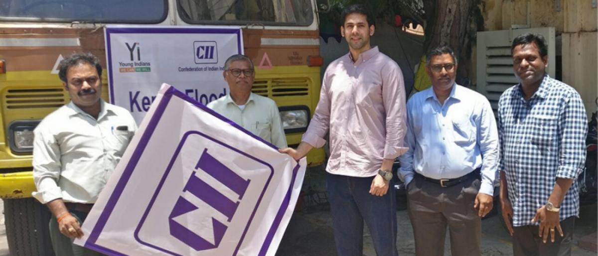 CII dispatches relief material to Kerala